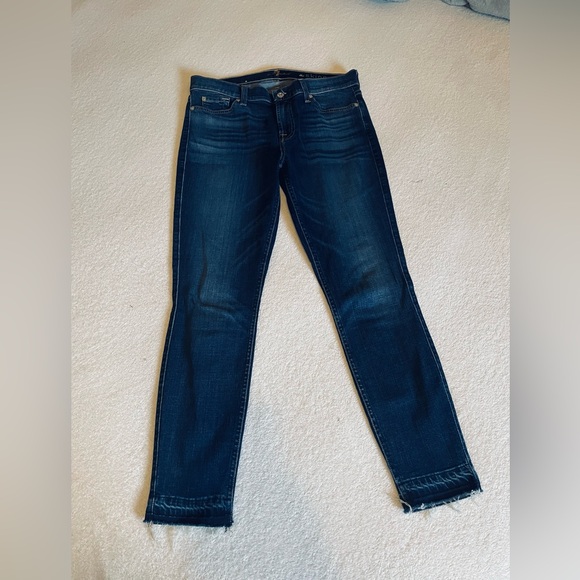 7 For All Mankind Dark Blue Skinny Jeans